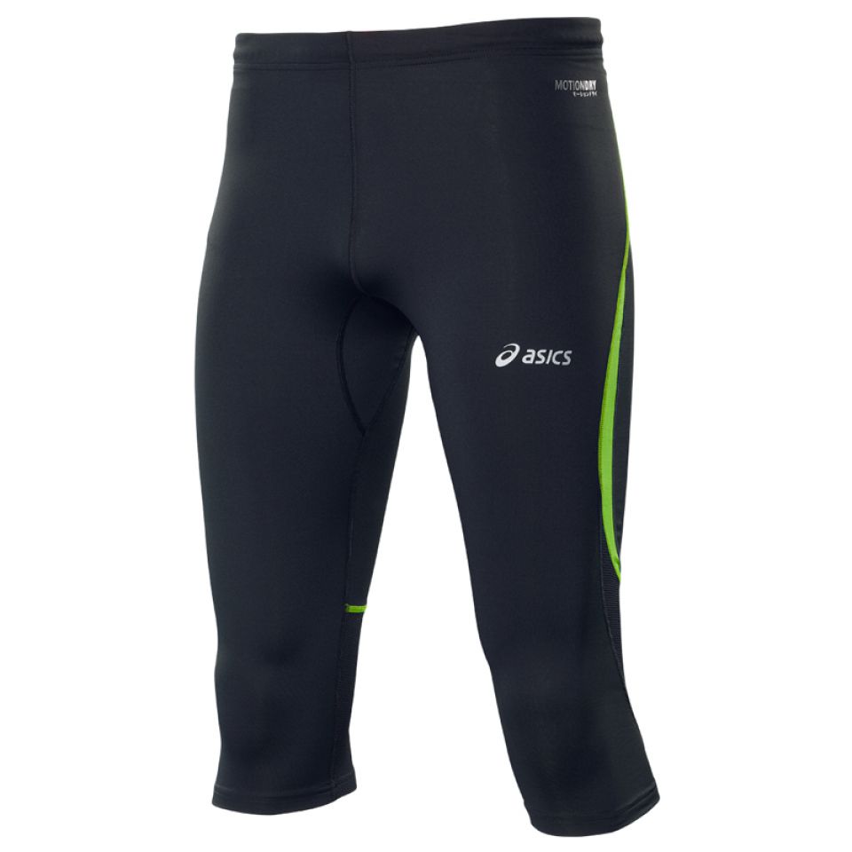 Asics driekwart broek Adrenaline zwart/neon groen heren (foto 1)