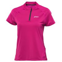 Asics shirt korte mouw mile 1/2 zip top roze dames