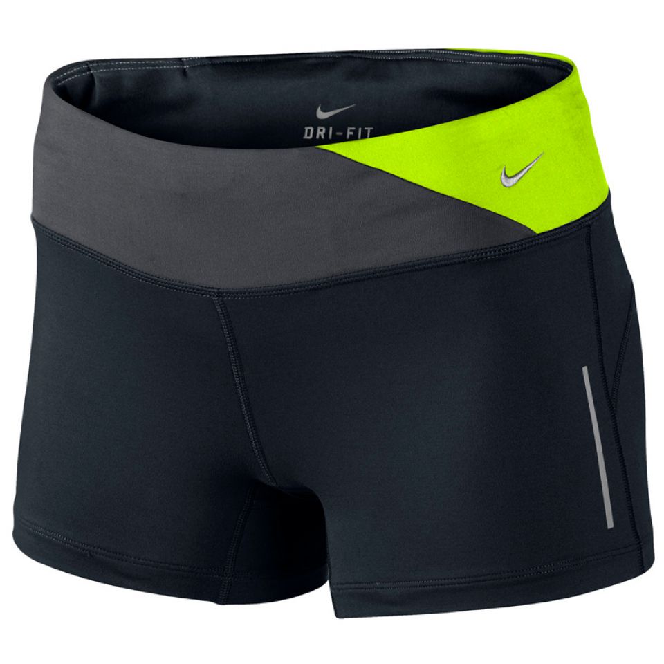 Nike boy short Epic Run zwart/neon geel/ antraciet dames (foto 1)