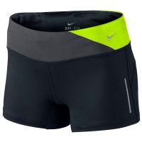 Nike boy short Epic Run zwart/neon geel/ antraciet dames