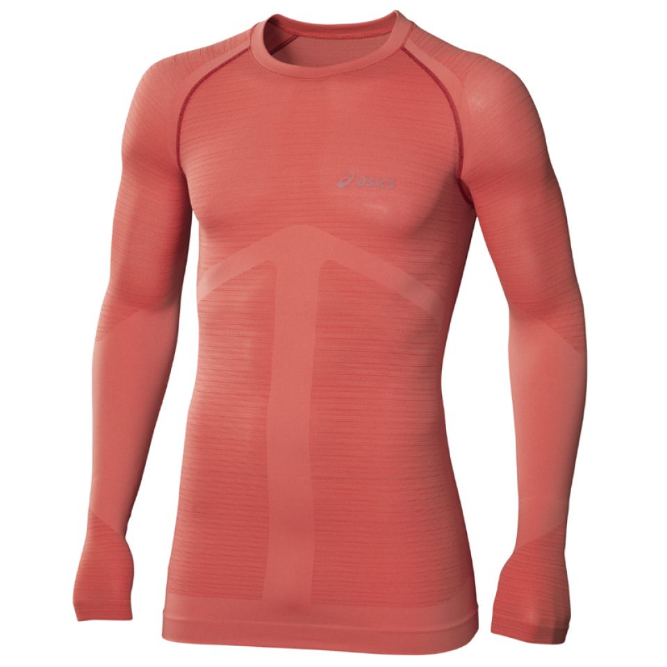 Asics shirt lange mouw Seamless Flame Orange heren (foto 1)