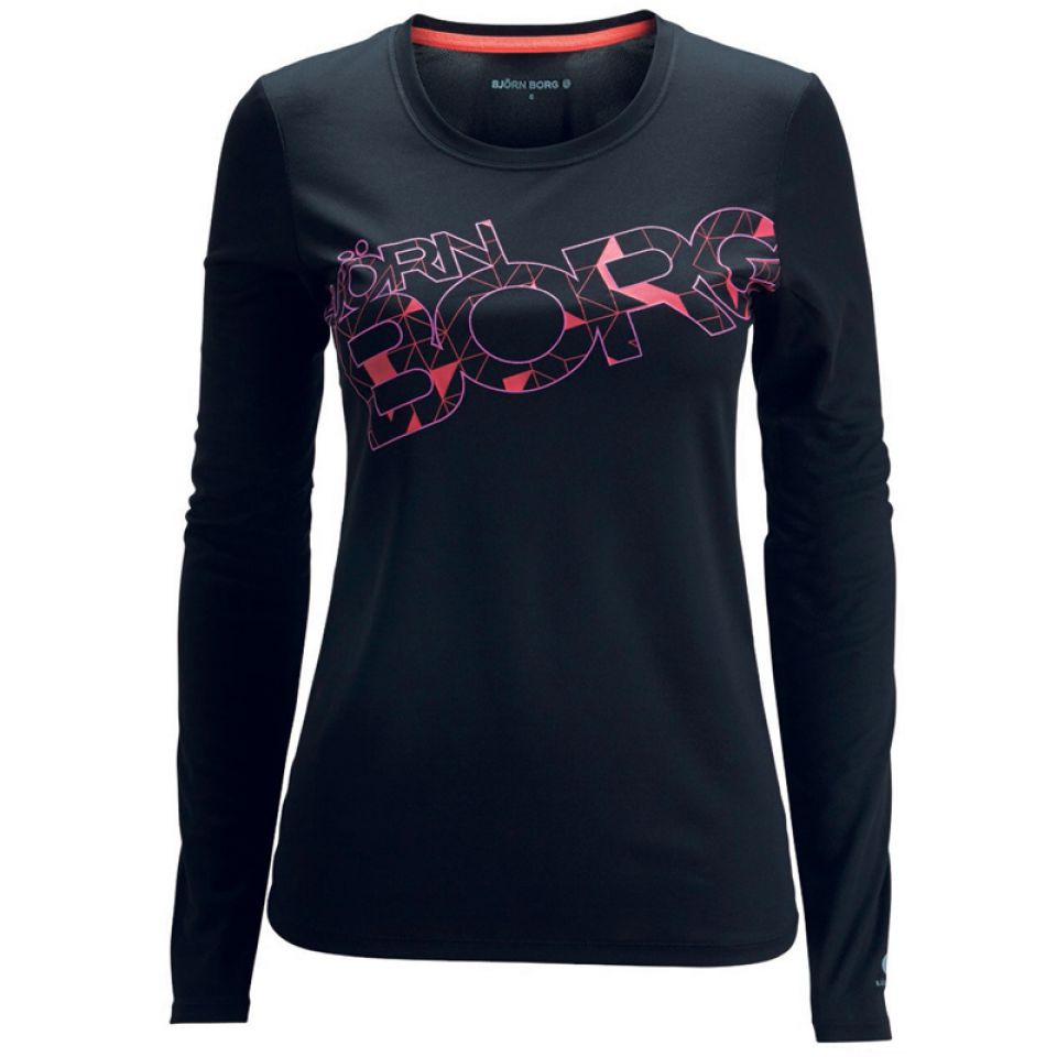Bekijk het internet Chromatisch Vallen Björn Borg shirt lange mouw Wonne zwart/roze dames kopen – Dames