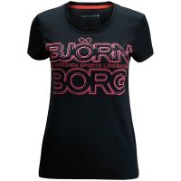 Björn Borg shirt korte mouw Wynnie zwart/roze dames (foto 1)