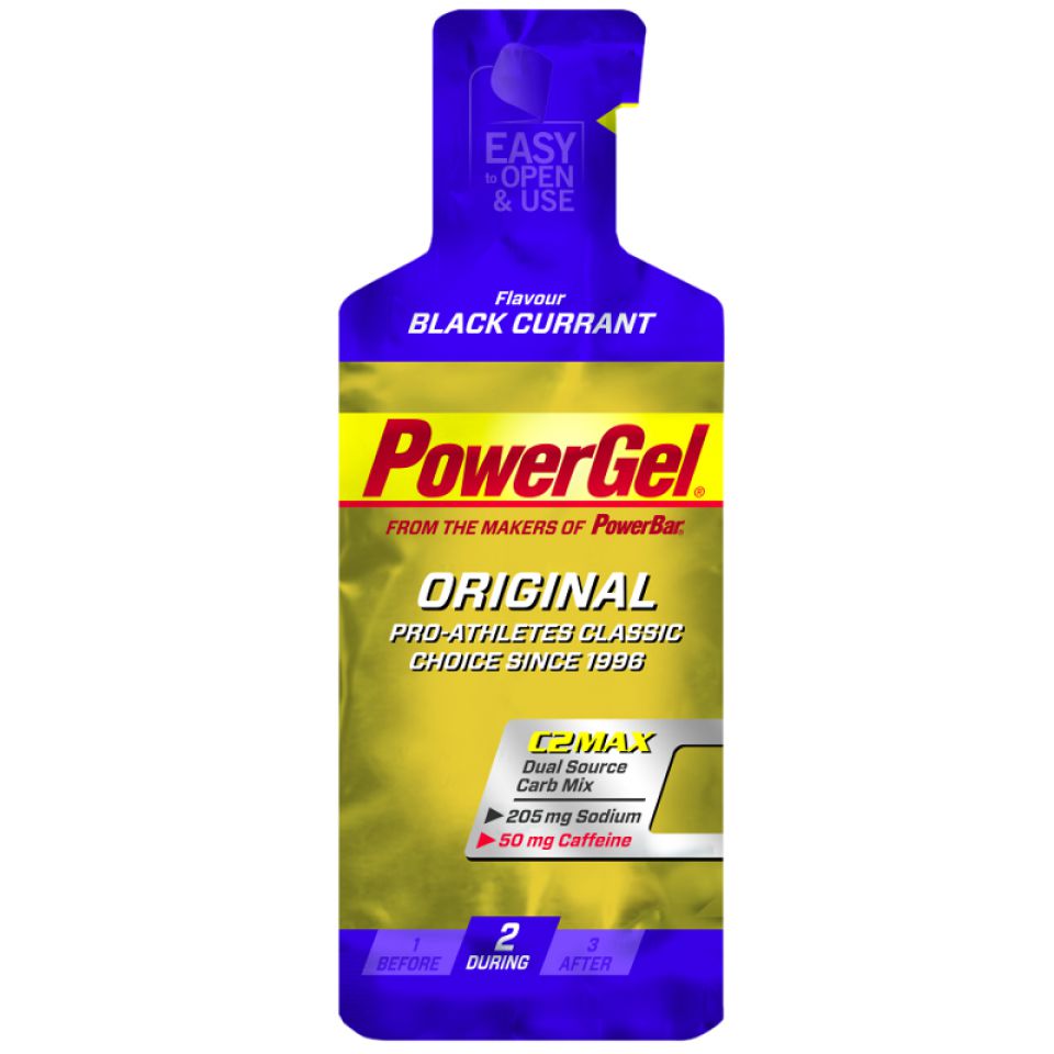 Powerbar Fuel Powergel black current/cafeine 4 + 1 gratis! (foto 1)