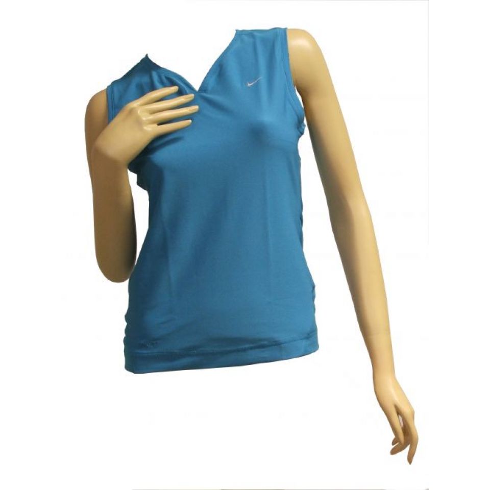 Nike Sleeveless Tank Top V-Neck Dri-Fit Licht Blauw DS Dames (foto 1)