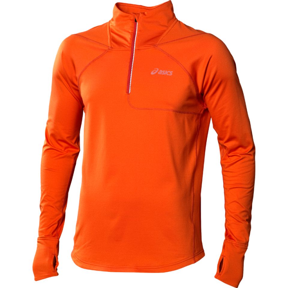 Asics shirt lange zip winter Road oranje heren – Heren