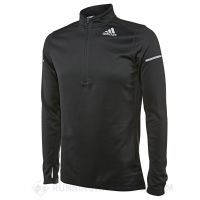Adidas shirt lange mouw met rits SQ CC zwart heren (foto 1)