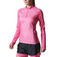 Adidas shirt lange mouw SN Storm 1/2zip neon roze dames (foto 1)