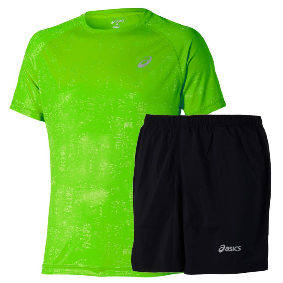 Asics set 2-delig Graphic green/black heren (foto 1)