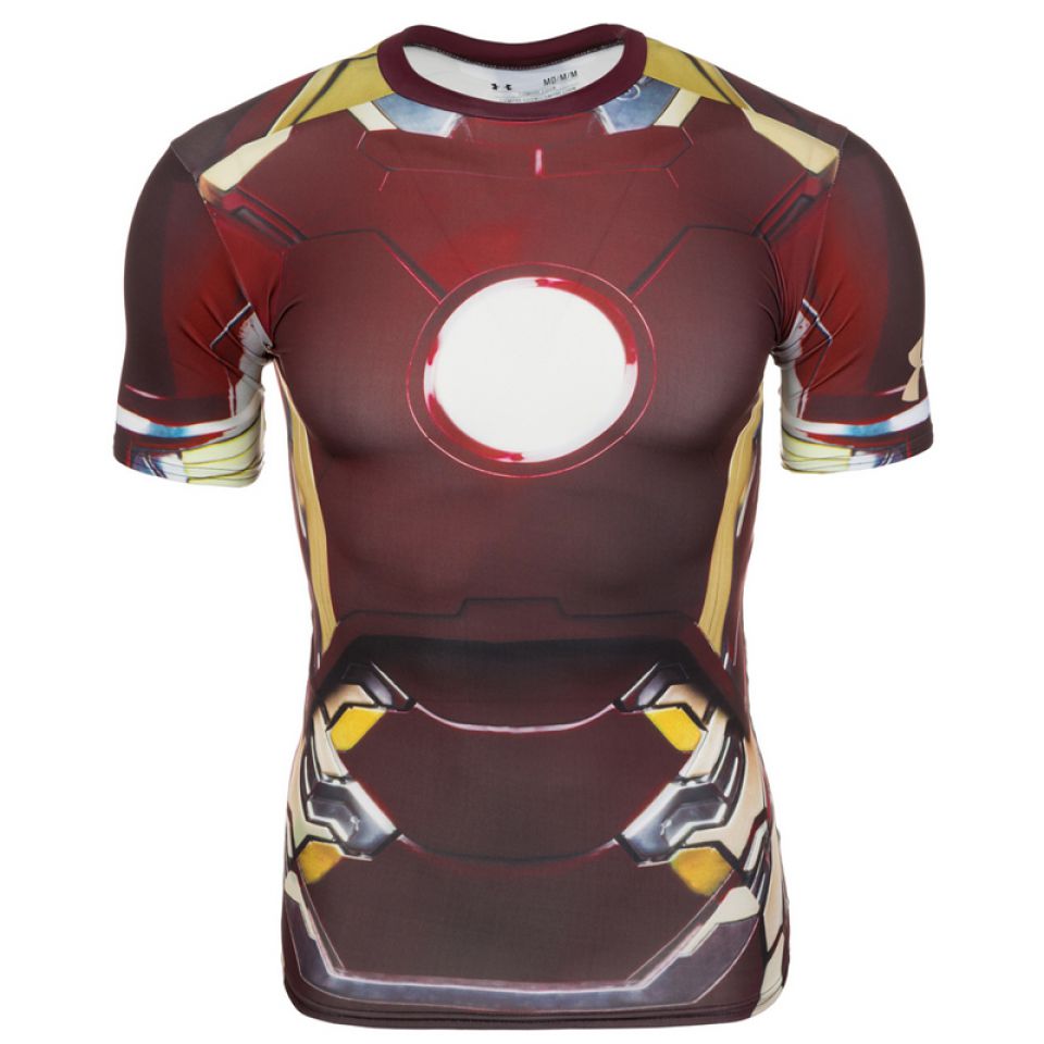 Armour shirt korte mouw compressie Ironman print heren kopen Heren