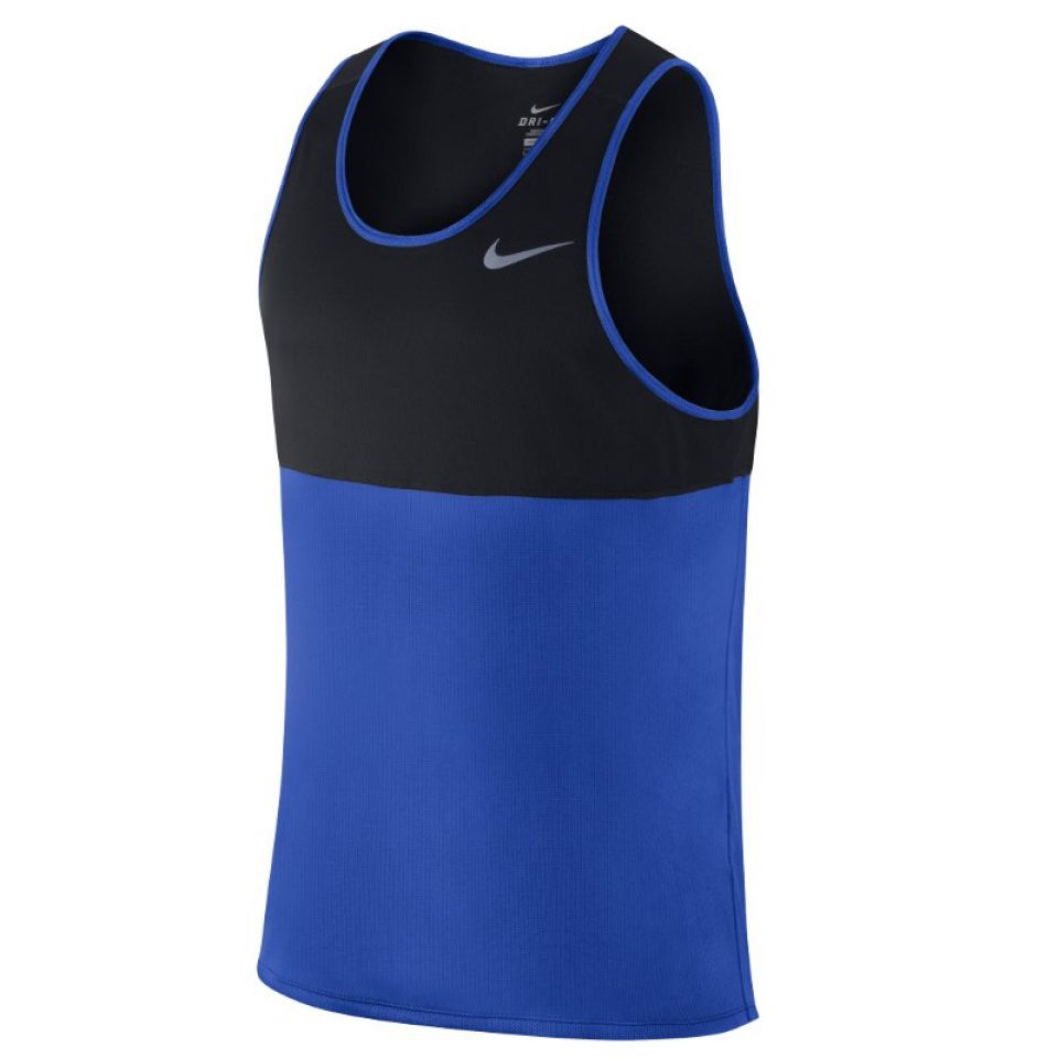 Nike Singlet Dri-Fit zwart/blauw heren (foto 1)