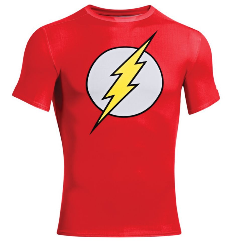 Under Armour shirt korte mouw compressie Flash red heren (foto 1)