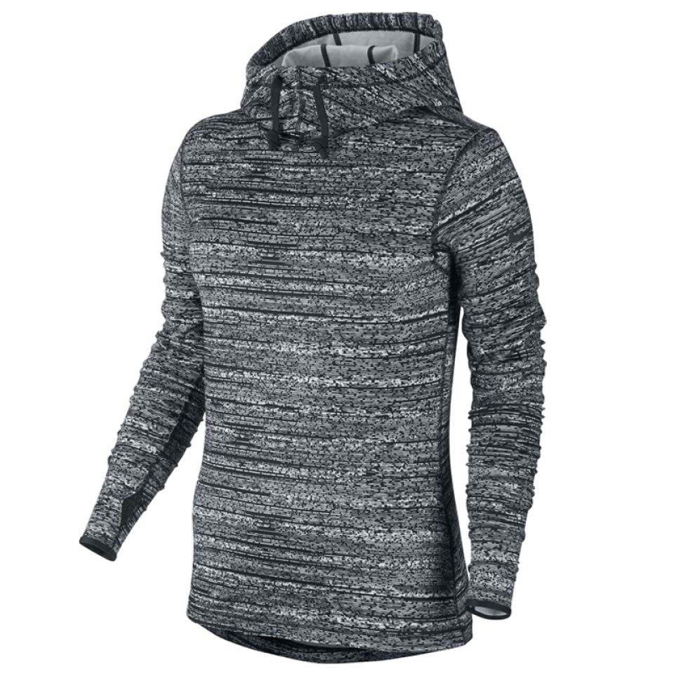 Nike shirt lange mouw winter hoodie Pro Hyperwarm print black/white dames (foto 1)