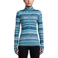 Nike shirt lange mouw Pro Warm 8 Bit half-zip blue lagoon/white dames (foto 1)
