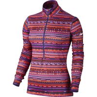 Nike shirt lange mouw Pro Warm 8 Bit half-zip carminered/purple/pink dames (foto 1)