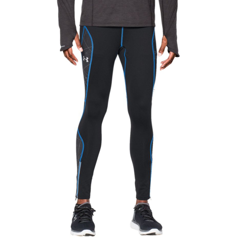 Under Armour lange tight winter CGI Chrome black/blue jet heren (foto 1)