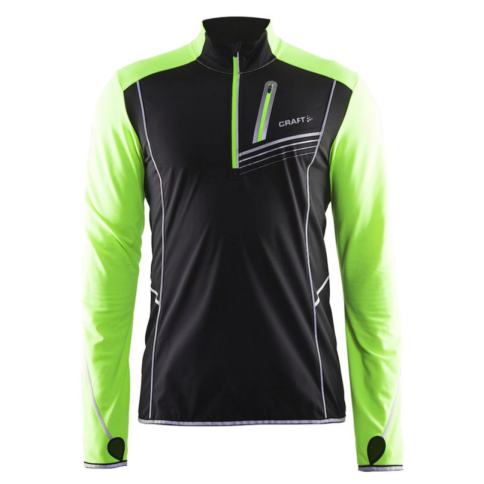 Craft shirt lange mouw Winter 1/2zip Brilliant Wind black/green heren (foto 1)