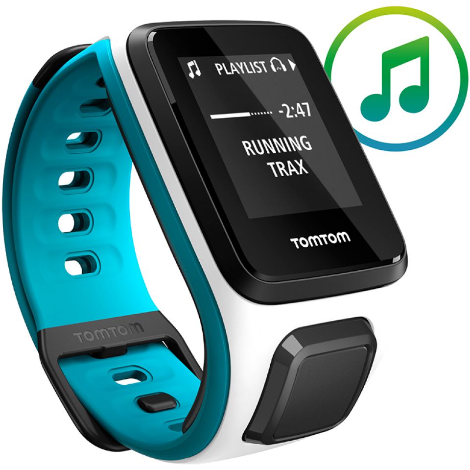 TomTom Runner 2 Music GPS-sporthorloge wit/scuba blue small (foto 1)
