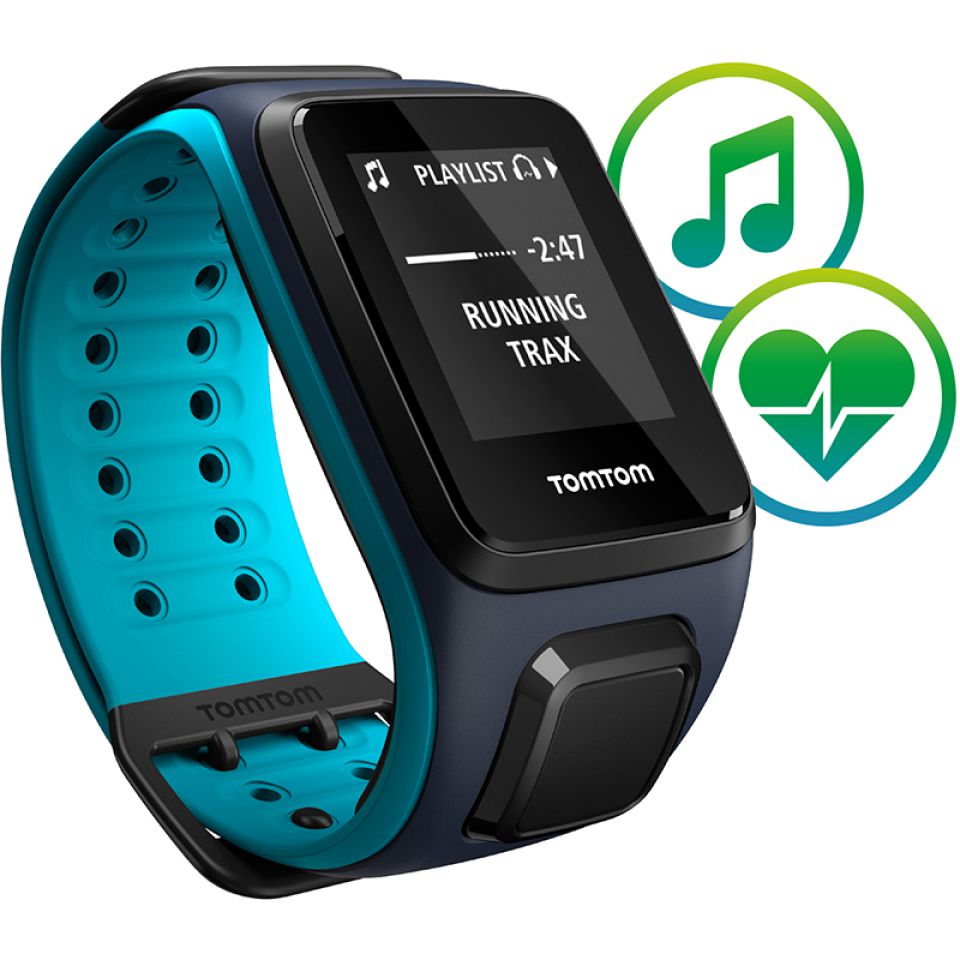 TomTom Runner 2 Cardio+Music GPS-sporthorloge skycaptain blue/scuba blue large (foto 1)