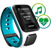 TomTom Runner 2 Cardio+Music GPS-sporthorloge wit/scuba blue small (foto 1)