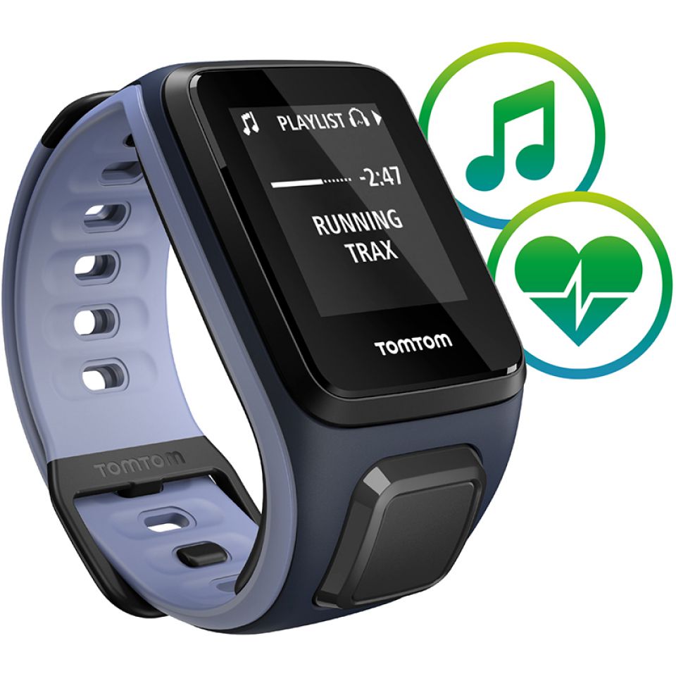 TomTom Runner 2 Cardio+Music GPS-sporthorloge skycaptain blue/lichtpaars blue small (foto 1)