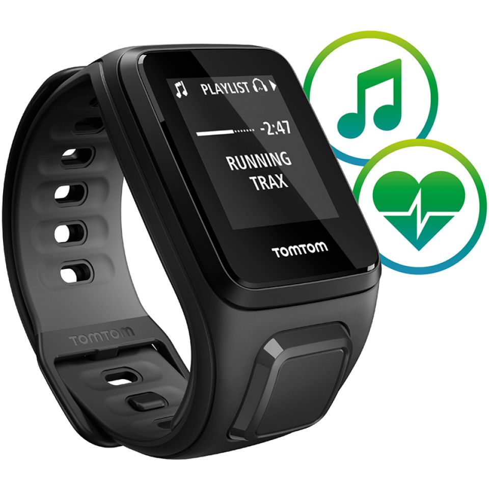 TomTom Runner 2 Cardio+Music-BT headphone GPS-sporthorloge zwart small (foto 1)