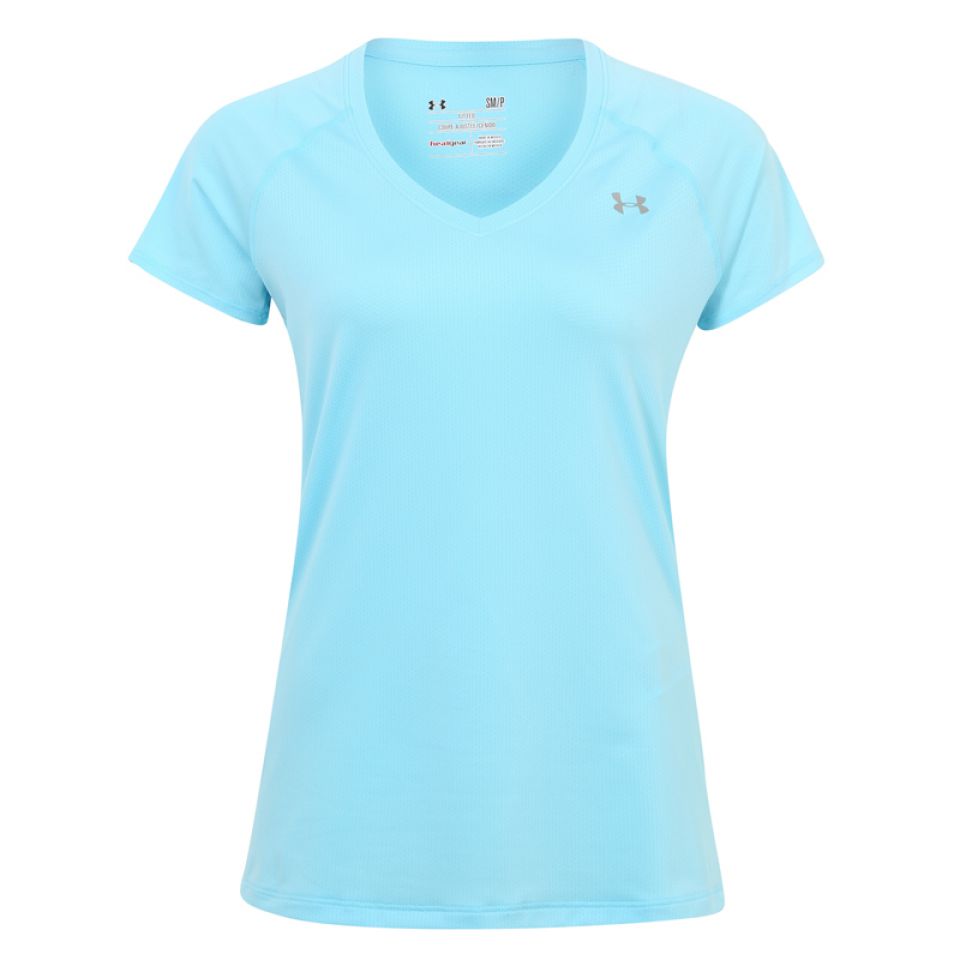 Under Armour shirt korte mouw HeatGear sky blue dames (foto 1)