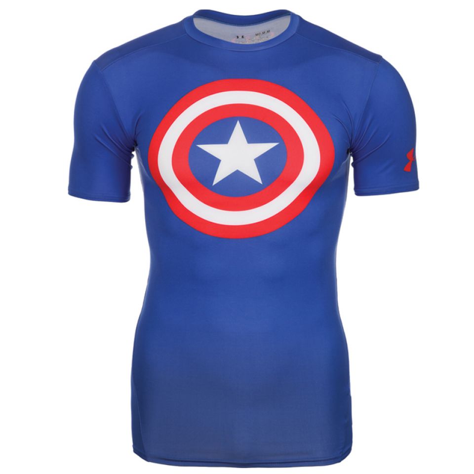 sneeuw sap Emuleren Under Armour shirt korte mouw compressie Captain America blue heren kopen –  Heren
