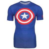 Under Armour shirt korte mouw compressie Captain America blue heren (foto 1)