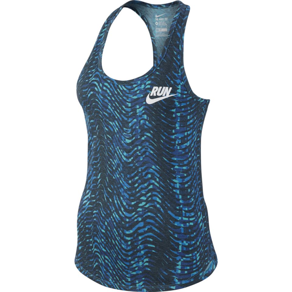 Nike singlet Run Flow Print blue dames (foto 1)