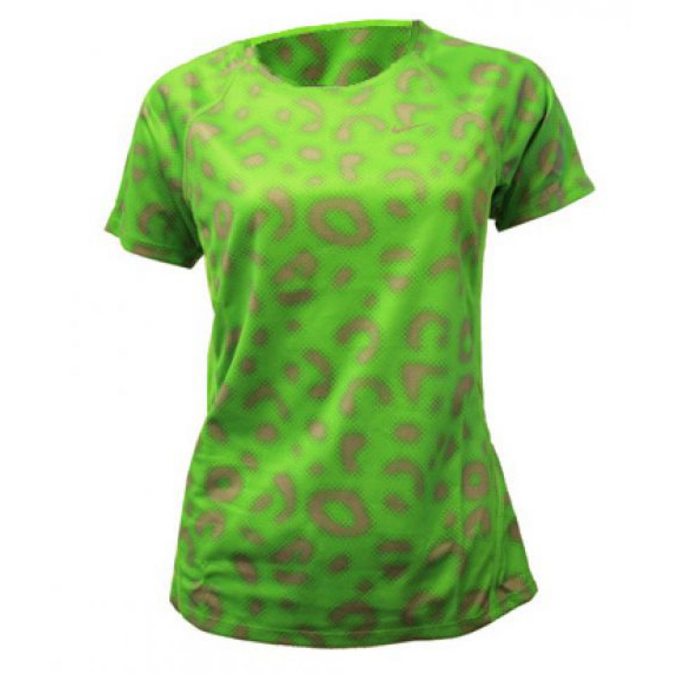 Nike shirt k/m dri-fit groen/cougar dames (foto 1)