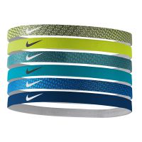 Nike haarband Printed 6 pack volt/rioteal dames