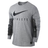 Nike shirt lange mouw Camo carbon heather heren (foto 1)