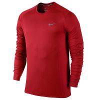 Nike shirt lange mouw Miler university red heren (foto 1)