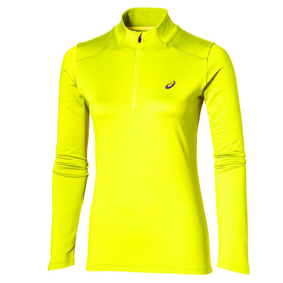 Asics shirt lange mouw 1/2 zip sulphur spring dames kopen Dames