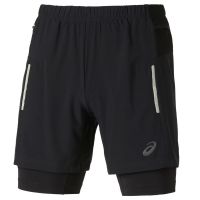 Asics Short 2- in 1 fujitrail black heren (foto 1)