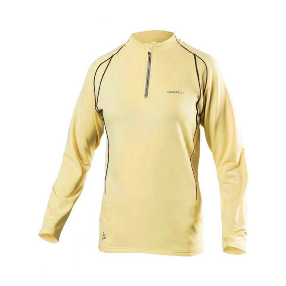 Craft Shirt lange mouw Action Brushed Zip Geel dames (foto 1)