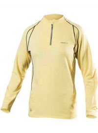 Craft Shirt lange mouw Action Brushed Zip Geel dames