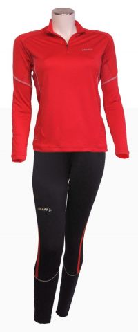Craft Set Shirt L/M + Wintertight Action zw/ro dames