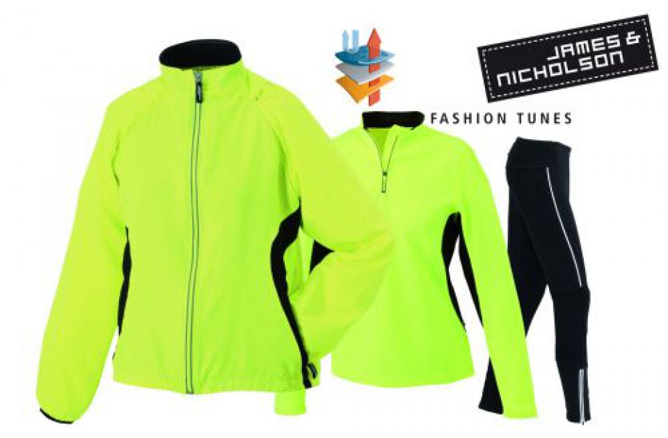James Nicholson JN Set Jack + Shirt lm + Tight neon dames (foto 1)