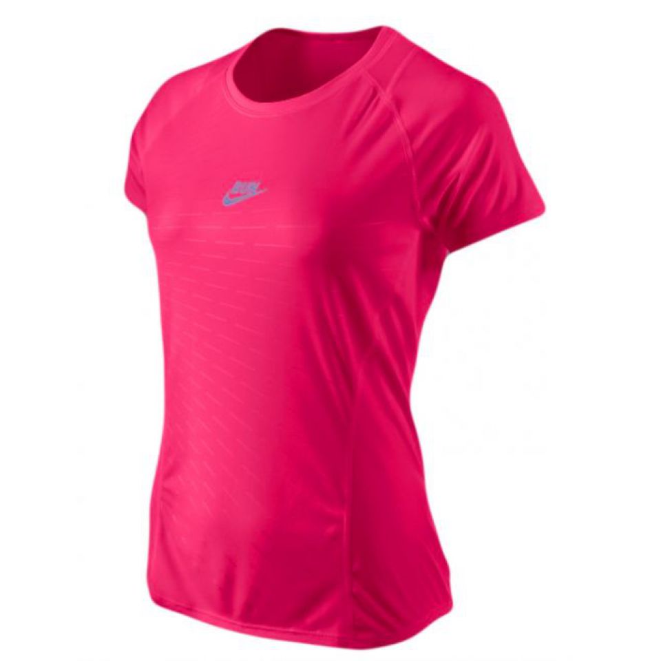Nike Shirt k/m Polygraphic Fluor Roze dames (foto 1)