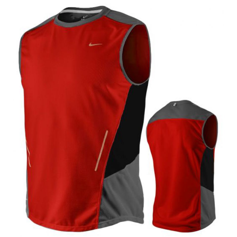 Nike Sleeveless shirt Dri-Fit rood/grijs heren (foto 1)