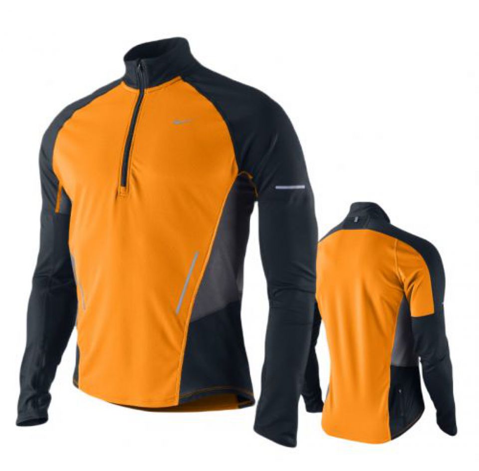 Nike Shirt l/m 1/2 zip Sphere dry oranje heren (foto 1)