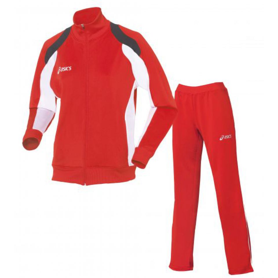 Asics set shiva team sweatvest + sweatpant rood ds(AB) Dames (foto 1)