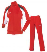 Asics set shiva team sweatvest + sweatpant rood ds(AB) Dames