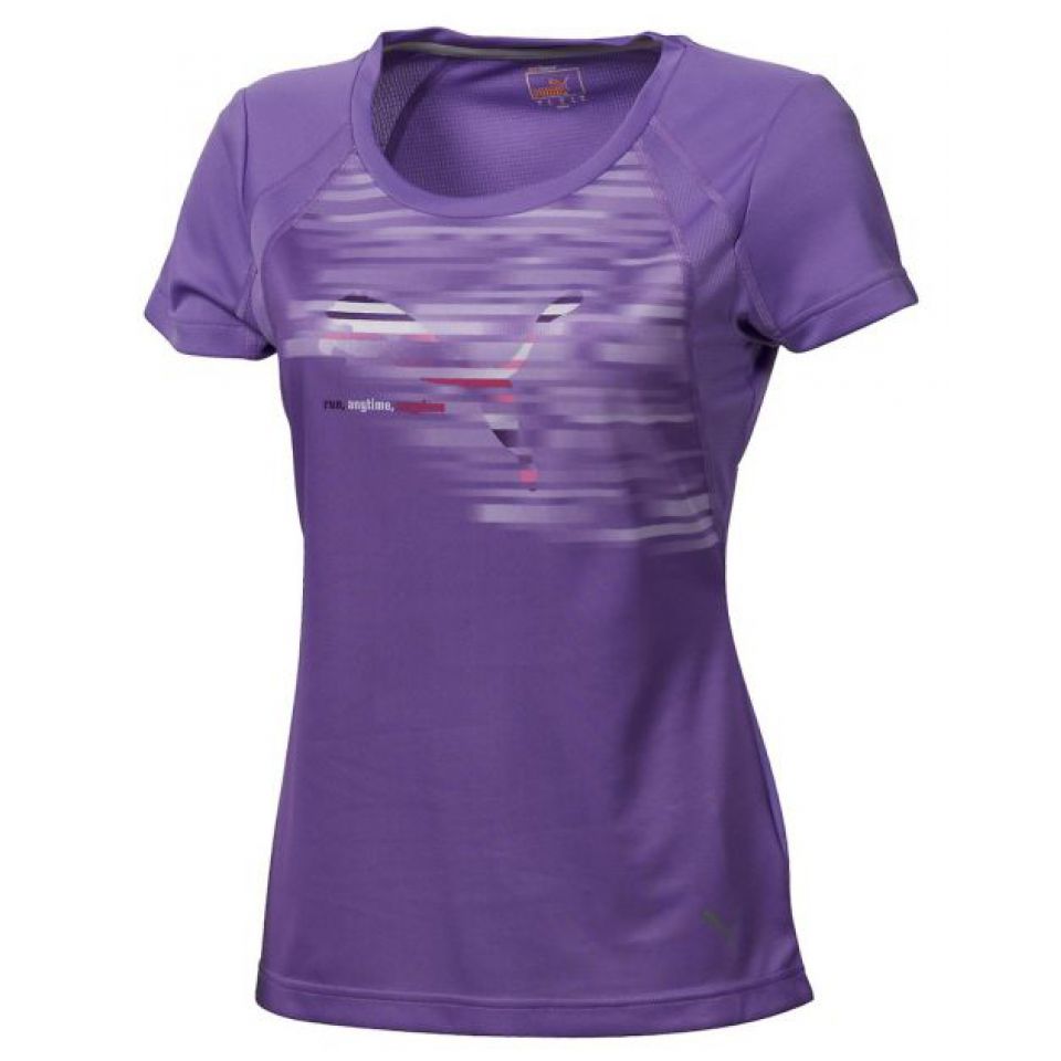Puma shirt k/m logo paars dames (foto 1)