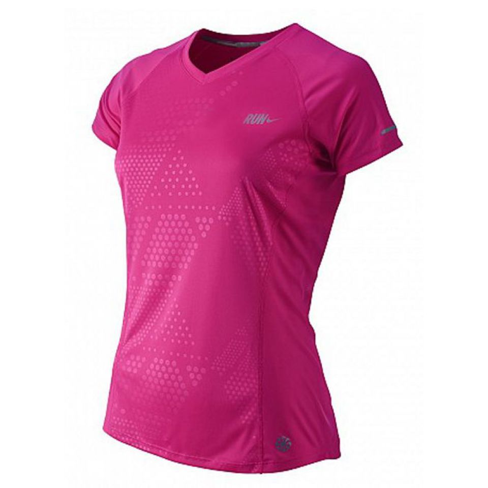 Nike Shirt k/m Embossed roze dames (foto 1)