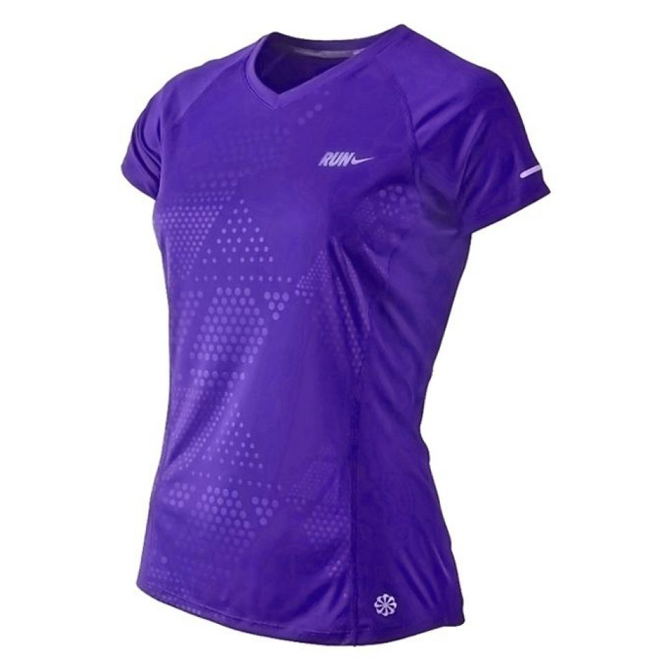 Nike Shirt k/m Embossed paars dames (foto 1)