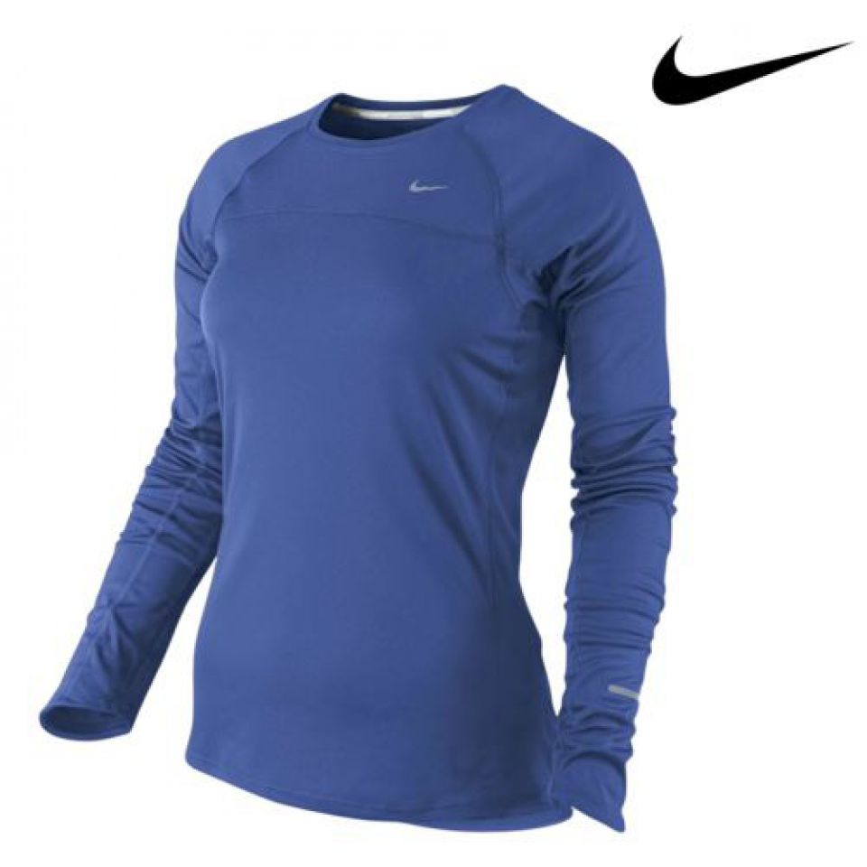 Nike shirt lange mouw Miler UV blauw dames kopen Dames