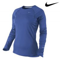 Nike shirt lange mouw Miler UV blauw dames